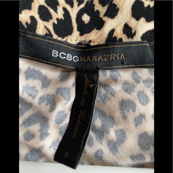 BCBGMAXAZRIA CHEETAH PRINT WRAP DRESS SIZE S - Picture 5 of 8